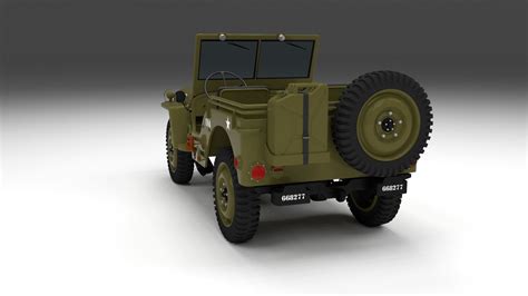 Full W Chassis Jeep Willys Mb Military D Model Cgtrader