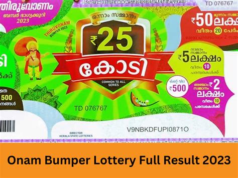 Onam Bumper Br Kerala Lottery Result Check Full List Of