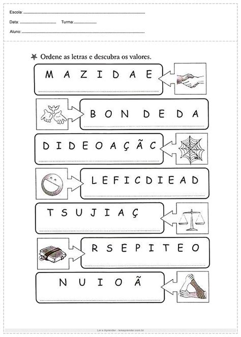 Atividades De Ensino Religioso Ordene As Letras Ler E Aprender