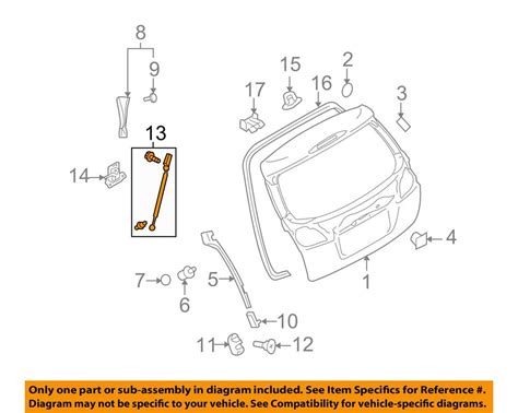 Illustrated Diagram Of Subaru Outback Liftgate Body Parts