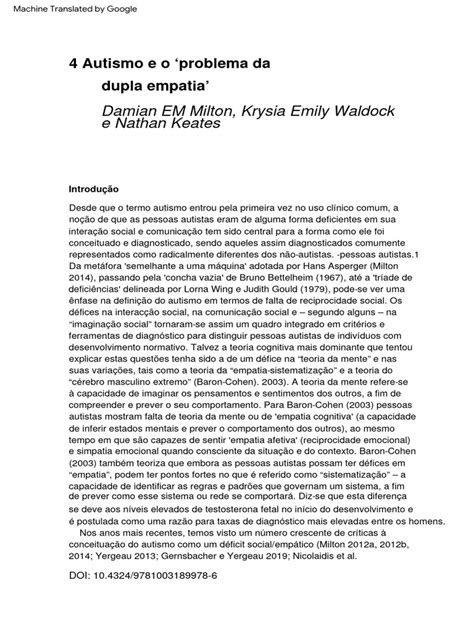 Autism And The Double Empathy Problem Pdf Espectro Do Autismo