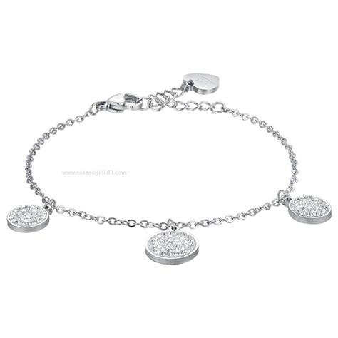 Bracciale Donna Luca Barra Bracelet Bk Acciaio Cristallo Acciaio