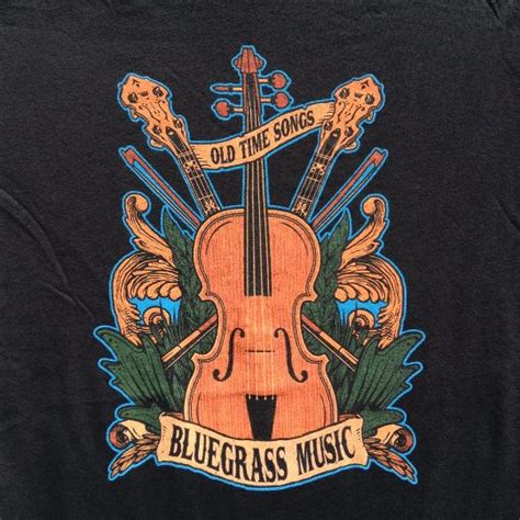 Bluegrass Fan Old Time Songs Black Tee Shirt Uncle John S Outfitters