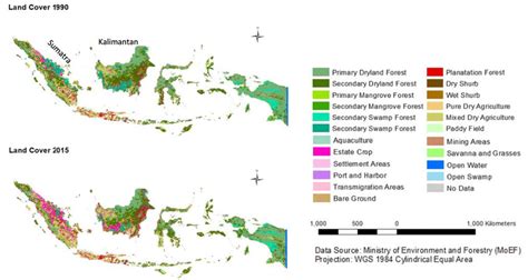 Land cover maps of Indonesia (1990 and 2015). | Download Scientific Diagram