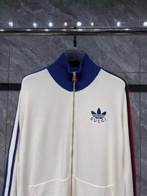 Buy Replica Gucci X Adidas Viscose Zip Up Jacket White Buy Designer