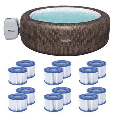 Bestway SaluSpa St Moritz 7 Person Inflatable Hot Tub Spa And Coleman Pool Filter Pump Type VI