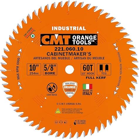 Cmt 22106010 Industrial Cabinetshop Saw Blade 10 Inch X 60 Teeth Tcg