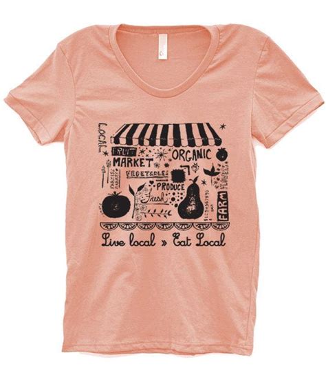 Womens Farmers Market T Shirt Live Local Eat Local Screenprint S M L Xl Choose