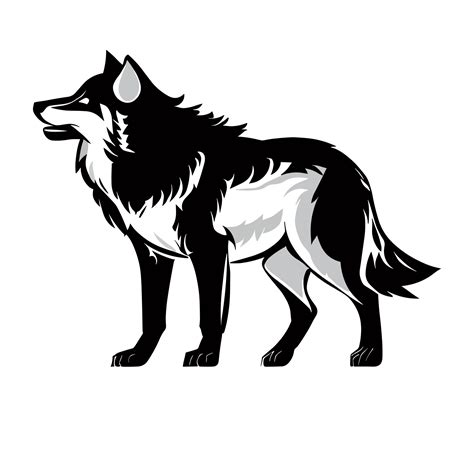 Wolf black and white icon clipart transparent background 24029931 PNG