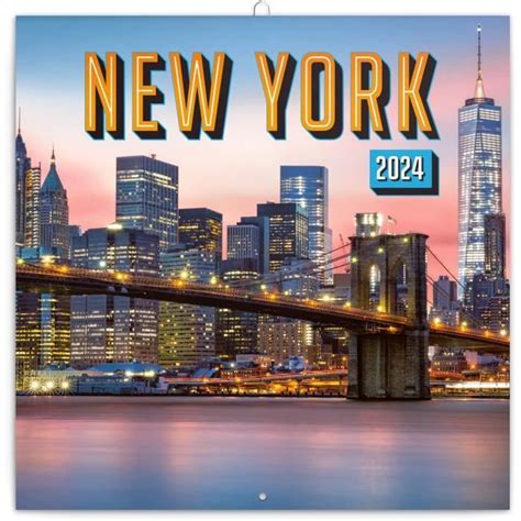 New York Calendrier Mural Avec Calendrier Mensuel X Cm