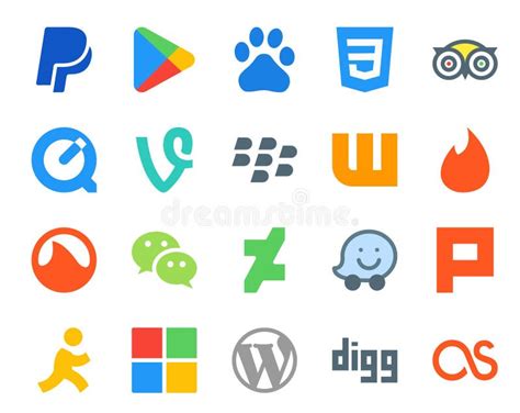 20 Social Media Icon Pack Including Plurk Deviantart Vine Messenger