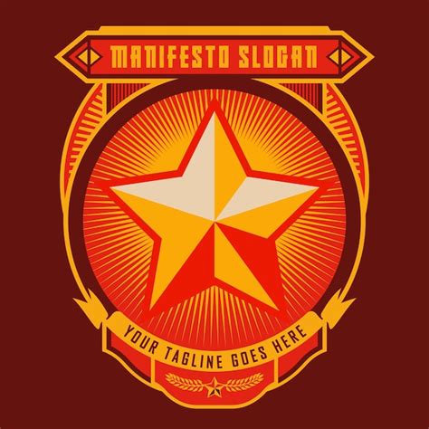 Premium Vector Propaganda Badge Red Star