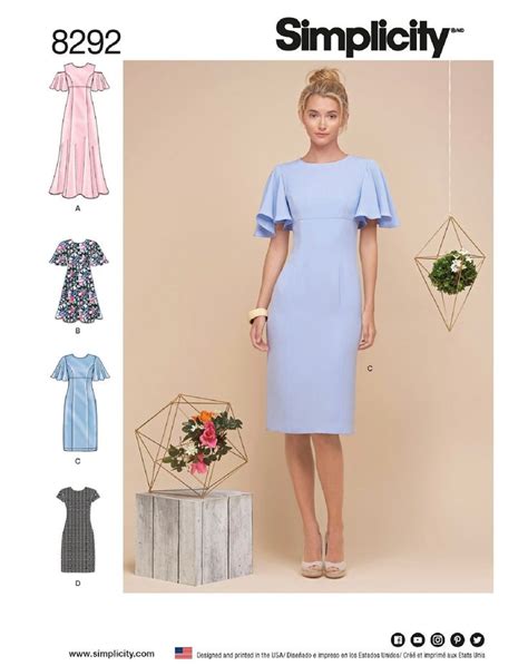 New Uncut Simplicity Sewing Pattern Misses Miss Petite Dresses S