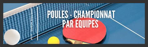 Poules Fftt Nationales Du Championnat Par Quipes Ping Pong