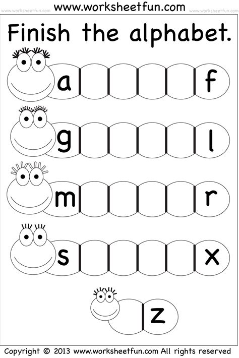 Alphabet Sequencing Worksheets | AlphabetWorksheetsFree.com