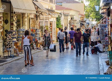 Shopping in the Plaka - Athens Editorial Photography - Image of ...