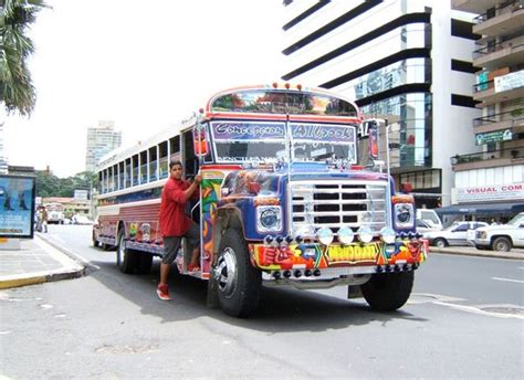 Diablo Rojo Bus Calle Panama City Panama Panama Bus