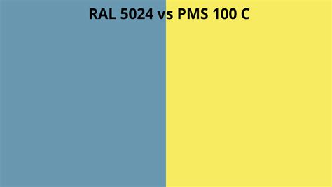 Ral 5024 Vs Pms 100 C Ral Colour Chart Uk