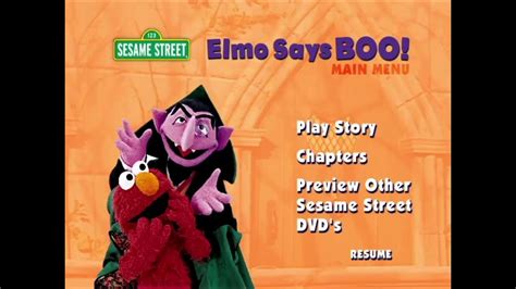 Sesame Street Elmo Says Boo 2002 Dvd Main Menu Youtube