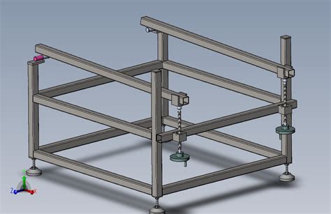 缠绕机下料架 Solidworks 2018 模型图纸下载 懒石网