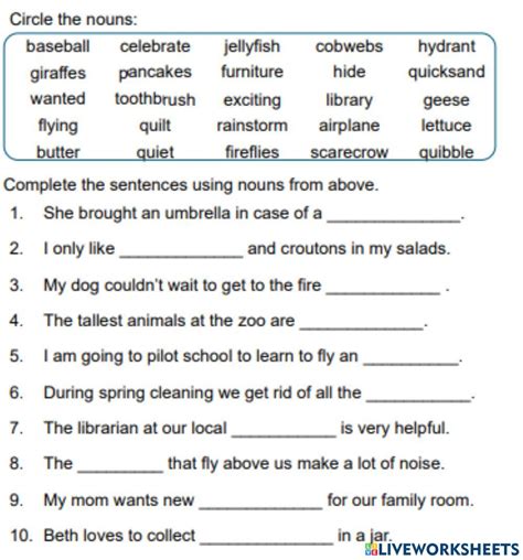 Identifying Nouns And Verbs In Sentences Years Cgp Plus