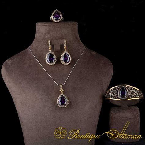 hurrem sultan amethyst jewelry set  boutique ottoman