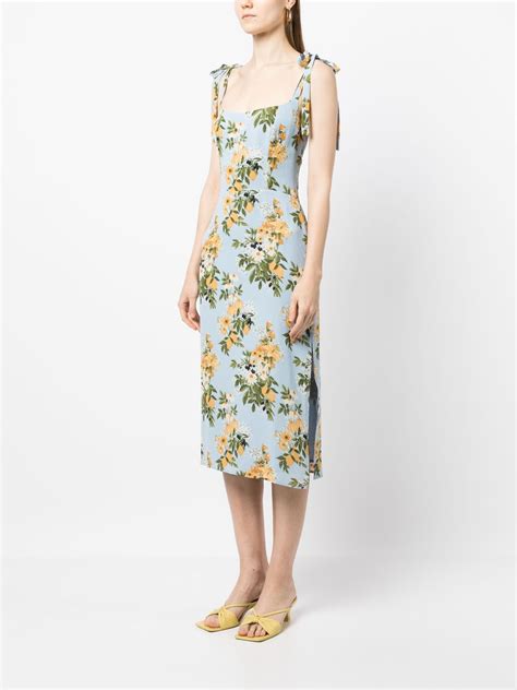 Reformation Besse Floral Print Midi Dress Farfetch