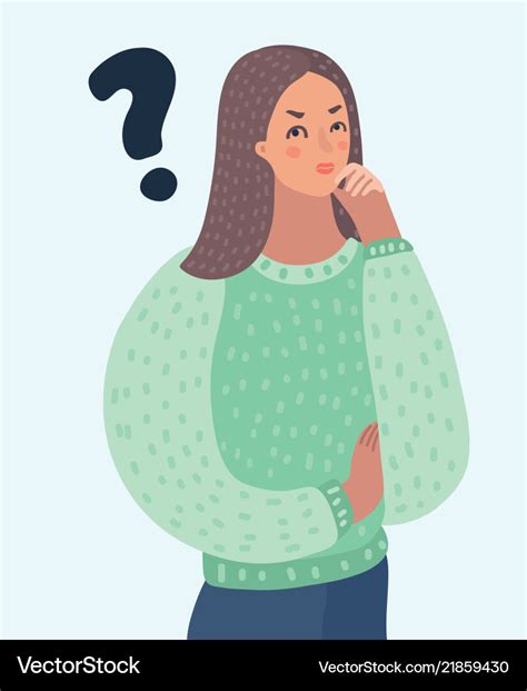 Question Mark Thinking Woman Royalty Free Vector Image