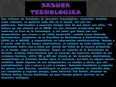 BASURA TECNOLOGICA PPT Descarga Gratuita