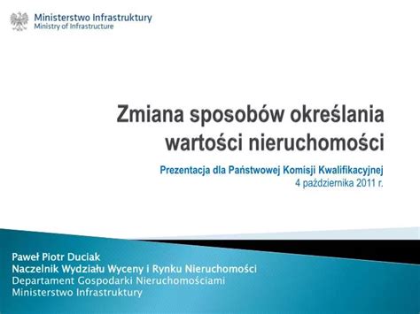 PPT Zmiana sposobów określania wartości nieruchomości PowerPoint