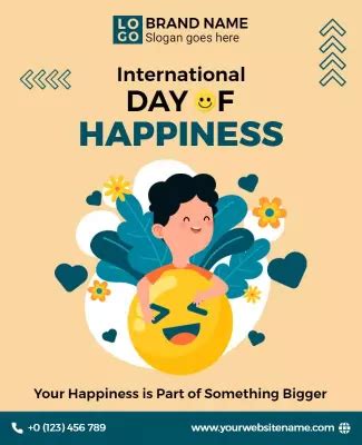 International Day Of Happiness Poster Template PhotoADKing