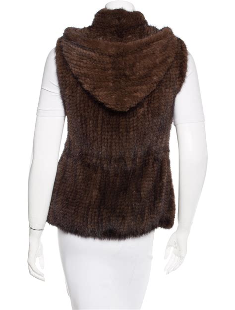 Belle Fare Knit Mink Hooded Vest Clothing BELLF20009 The RealReal