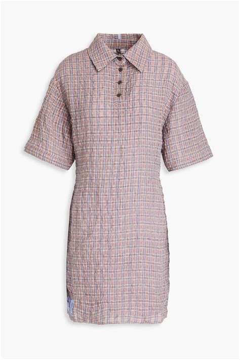 Mcq Alexander Mcqueen Gingham Linen And Cotton Blend Seersucker Mini