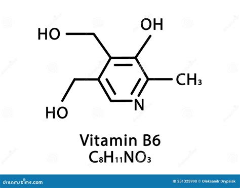 Estructura Molecular De La Vitamina B6 Piridoxina Vitamina B6 Piridoxina Fórmula Química