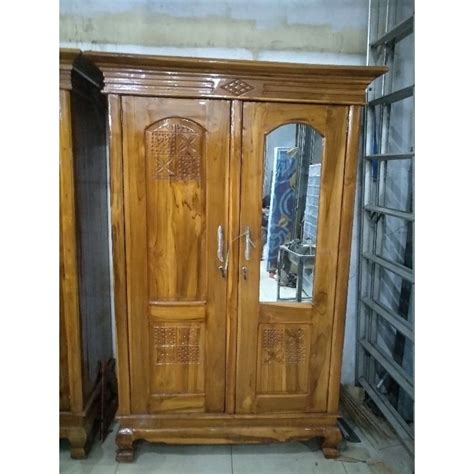 Jual Lemari 2 Pintu Kayu Jati Kaca Indonesiashopee Indonesia