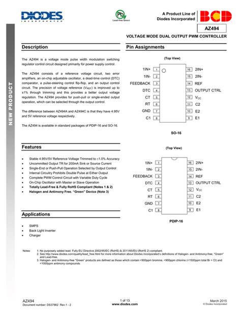 Data Sheet Diodes Incorporated