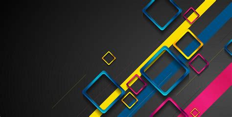 Colorful Glossy Squares Abstract Tech Background Vector Art At