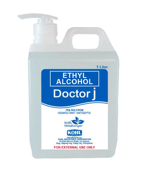 Doctor J Ethyl Rubbing Alcohol Liter Pump Kohl Industries