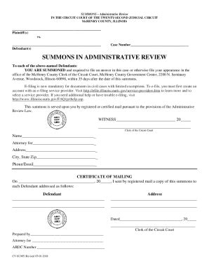 Fillable Online Summons Administrative Review Fax Email Print Pdffiller