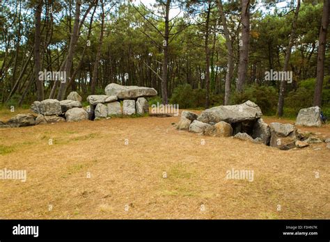 Prehistoric Dolmen de Mané Kerioned Carnac Morbihan Bretagne Stock