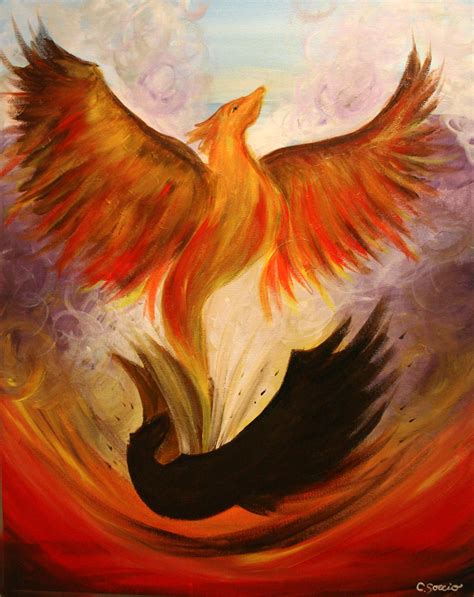 Phoenix Fiery Artwork Painted By Gold And Mixed Stock 43 OFF