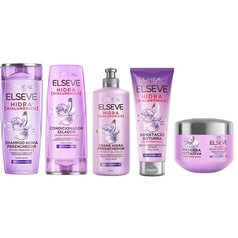 Kit Linha Completa Elseve Hidra Hialurônico 5 Itens L Oréal Paris