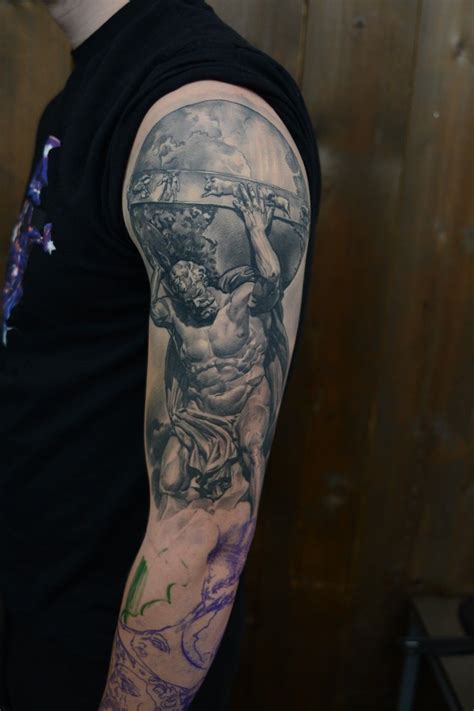 Atlas greel titan god | Atlas tattoo, Globe tattoos, Cool tattoos for guys