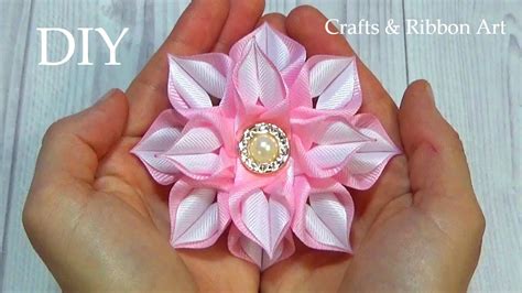 Amazing Ribbon Flower Easy Flower Making Idea DIY Kanzashi Ribbon