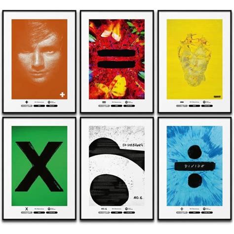 Ed Sheeran Lot De 6 Posters Décoration Murale Musique Chanson