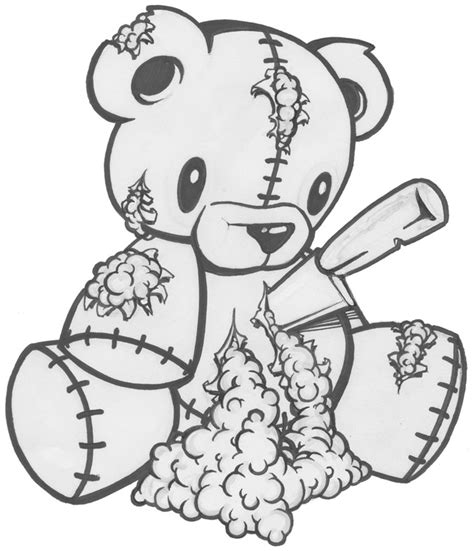 Creepy Teddy Bear Drawing at GetDrawings | Free download