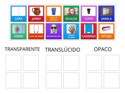 Exemplo De Objeto Translúcido - Translúcido transparente - Recursos de ensino