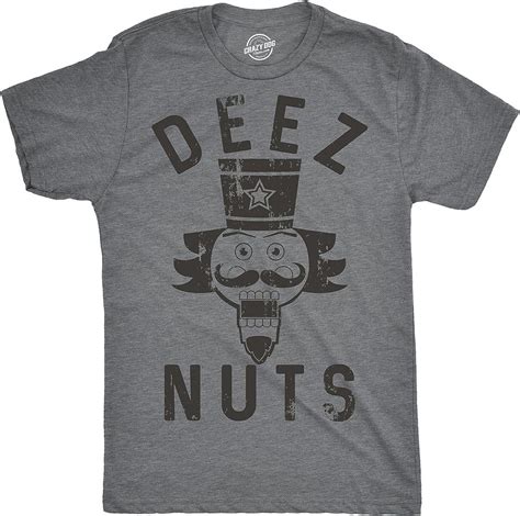 Mens Deez Nuts T Shirt Funny Christmas Nutcracker Sarcastic Graphic Tee