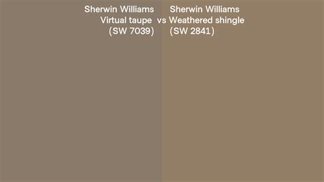 Sherwin Williams Virtual Taupe Vs Weathered Shingle Side By Side Comparison