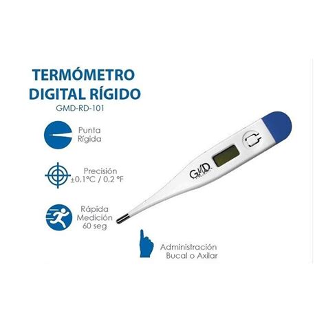 Termómetro digital GMD punta rígida medidor temperatura MEDICALZAMO